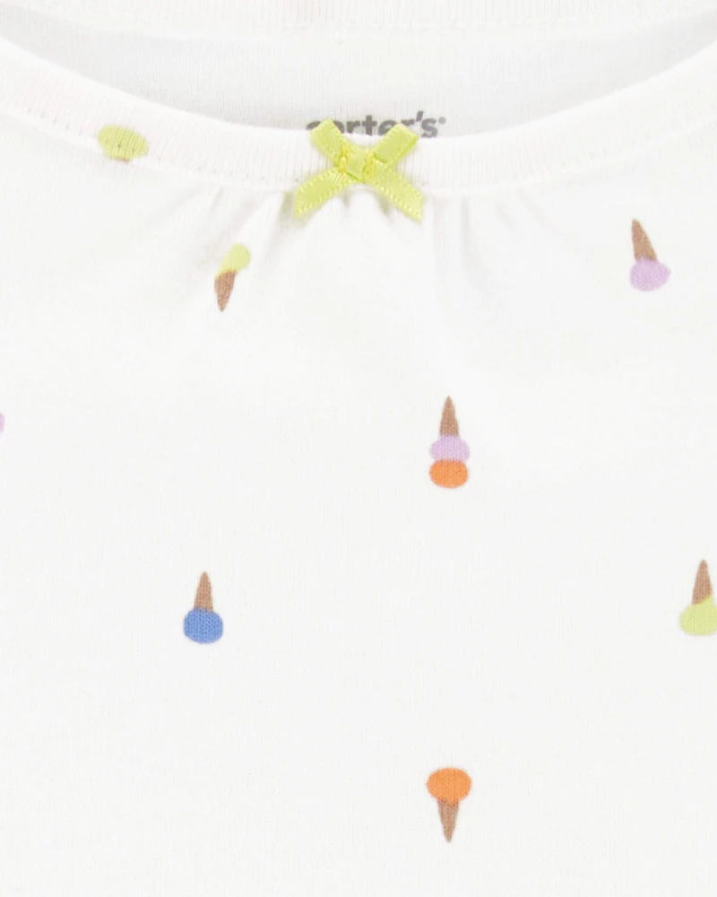 Baby 2-Piece Ice Cream Tank Bodysuit & Short Set