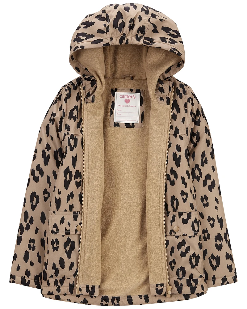 Kid Leopard Fleece-Lined Mid-Weight Jacket