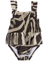 Baby 2-Pack Zebra 1-Piece Swimsuit & Cover-Up Set