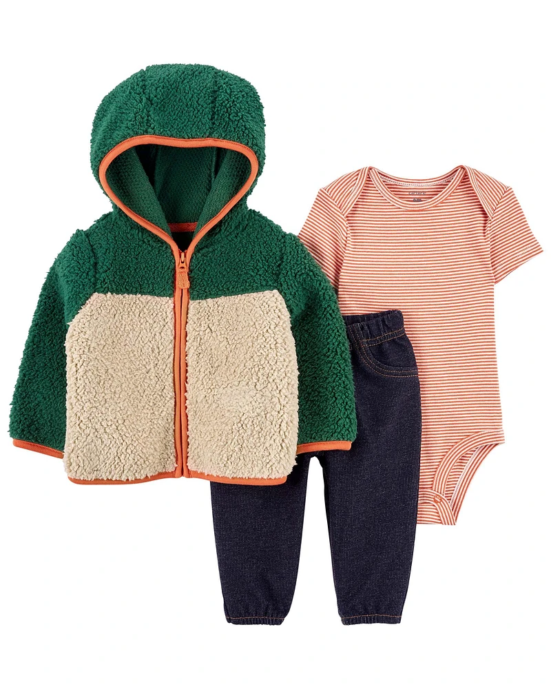 Baby 3-Piece Sherpa Jacket Set