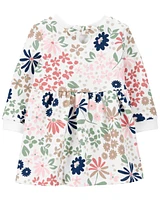 Baby Floral Fleece Dress & Diaper Cover Set