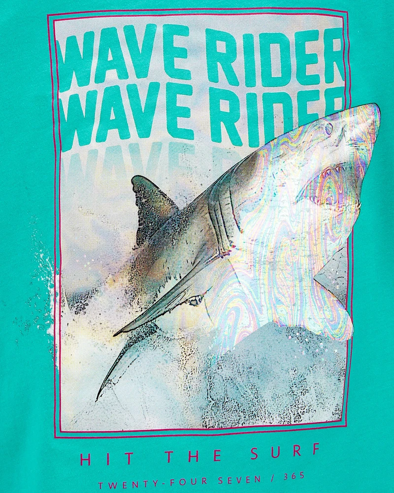 Kid Wave Rider Shark Jersey Tee