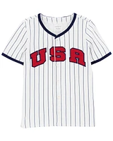 Toddler USA Striped Baseball Tee