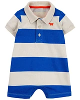 Baby Rugby Striped Cotton Romper