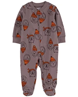 Baby Animal Print 2-Way Zip Cotton Sleep & Play Pajamas