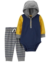 Baby 2-Piece Hooded Bodysuit Pant Set