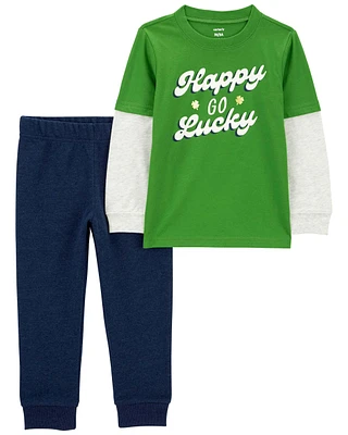 Baby St. Patrick's Day 2-Piece "Happy Go Lucky" Outfit Set