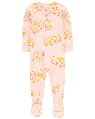 Baby 1-Piece Ladybug 100% Snug Fit Cotton Footie Pajamas