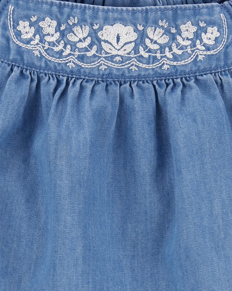 Baby Embroidered Chambray Dress