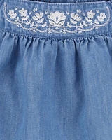 Baby Embroidered Chambray Dress