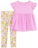 Baby 2-Piece Tulle Top & Floral Legging Set