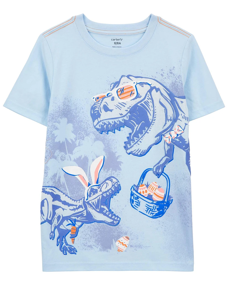 Kid Easter Bunny Dinosaur Jersey Tee