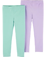 Baby 2-Pack Turquoise & Purple Leggings