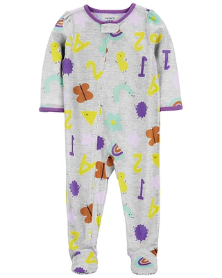 Toddler 1-Piece Graphic Loose Fit Footie Pajamas