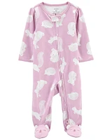 Baby Animal 2-Way Zip Cotton Sleep & Play Pajamas