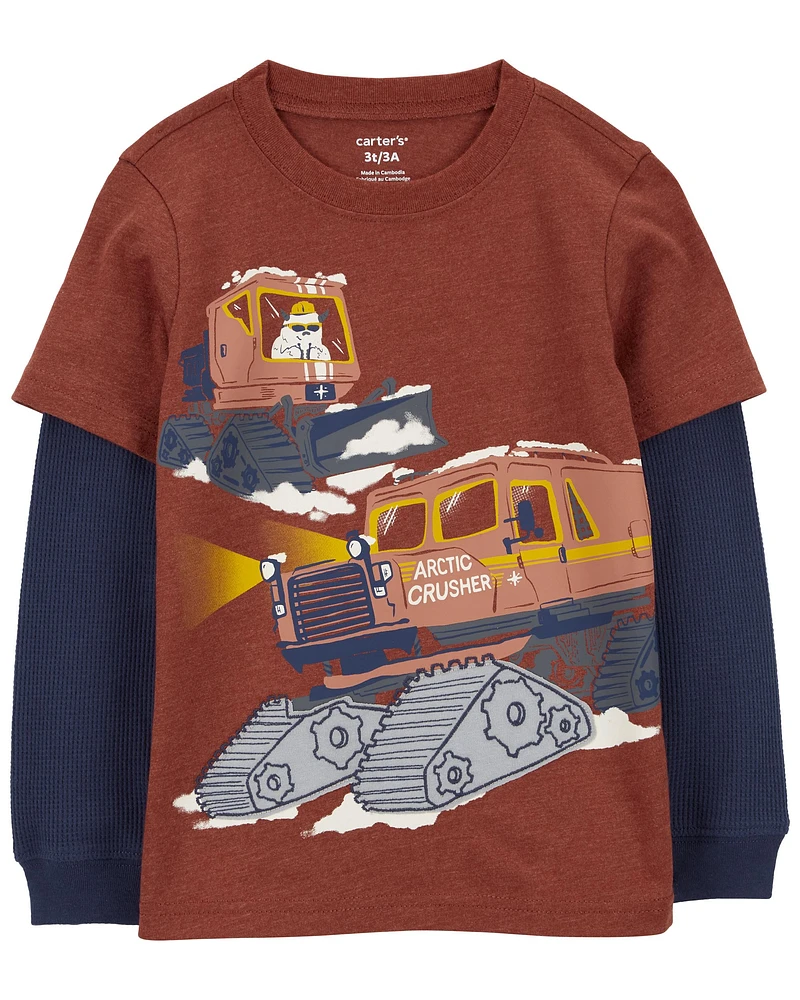 Toddler Snow Plow Layered-Look Tee