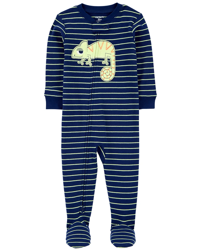 Toddler 1-Piece Chameleon 100% Snug Fit Cotton Footie Pajamas