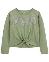 Kid Butterfly Tie-Front Jersey Tee