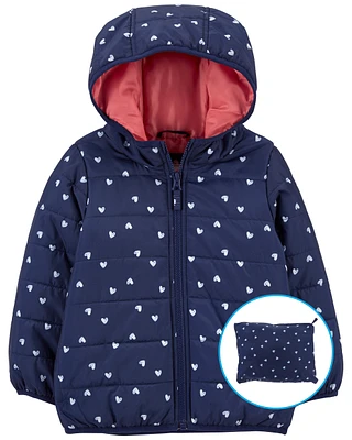 Baby Heart Packable Puffer Jacket