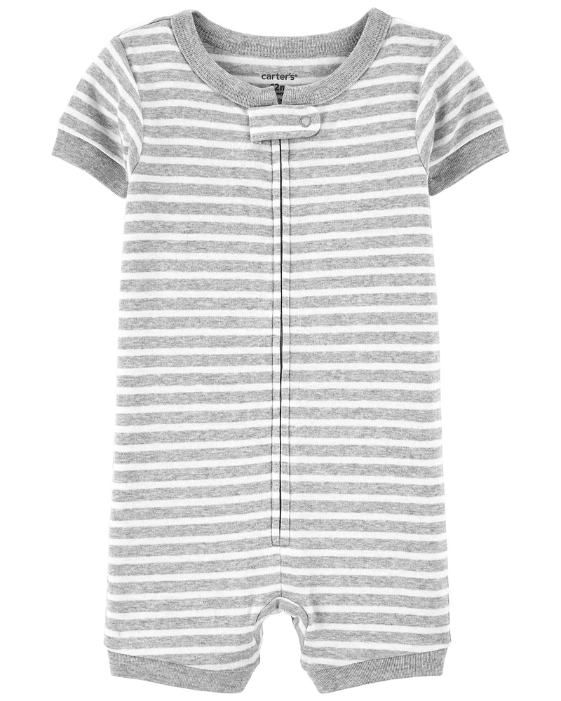 Toddler 1-Piece Striped 100% Snug Fit Cotton Romper Pajamas