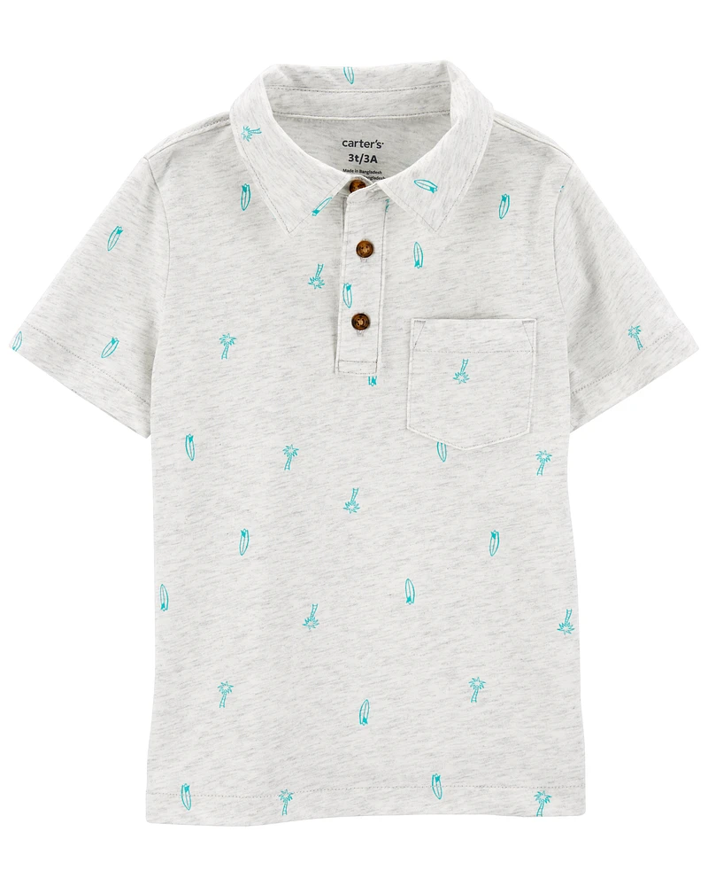 Toddler Palm Print Polo Shirt