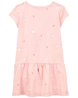 Toddler Bunny Print Soft Cotton Dress