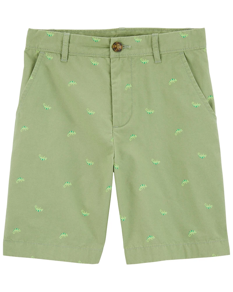 Kid Chameleon Print Chino Shorts