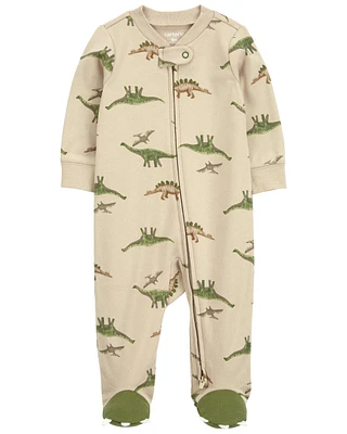 Baby Dinosaur 2-Way Zip Cotton Sleep & Play Pajamas