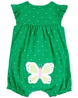 Baby Polka Dot Butterfly Snap-Up Romper