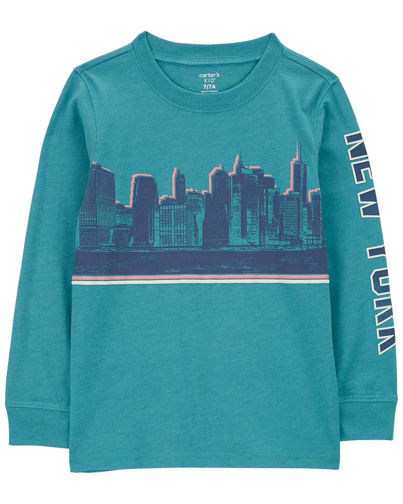 Kid New York Cityscape T-Shirt