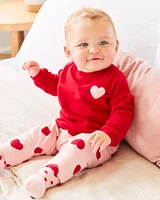 Baby 2-Piece Heart Sweatshirt & Pant Set