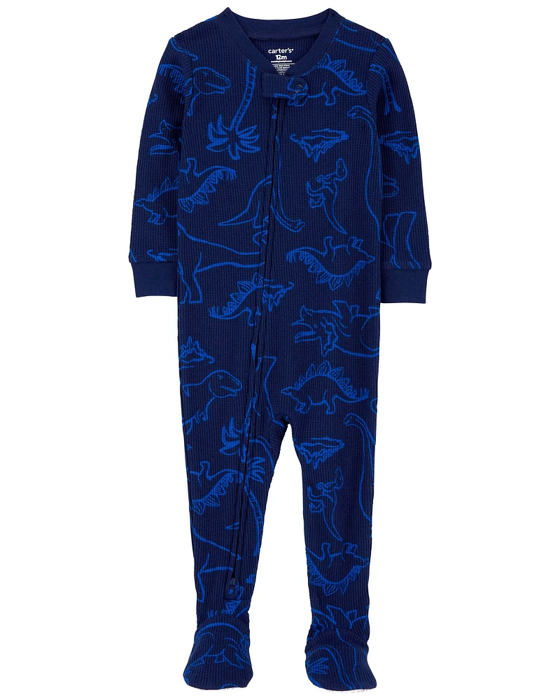 Baby 1-Piece Dinosaur Thermal Footie Pajamas