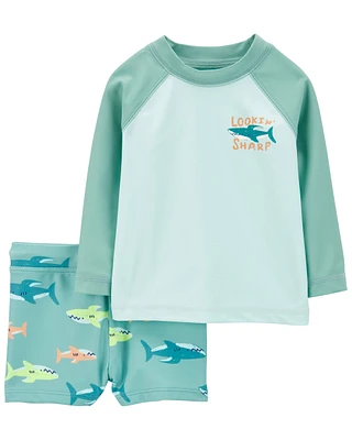 Baby 2-Piece Shark Rashguard Swim Set