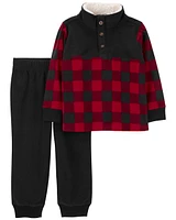 Toddler 2-Piece Buffalo Check Fleece & Jogger Set