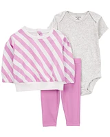 Baby 3-Piece Striped Little Pullover Set