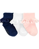 3-Pack Lace Cuff Socks