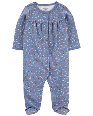 Baby Floral Snap-Up Cotton Sleep & Play