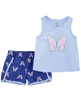 Toddler 2-Piece Butterfly Tank & Short Set