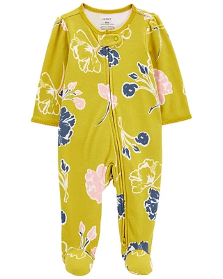 Baby Floral 2-Way Zip Cotton Sleep & Play Pajamas