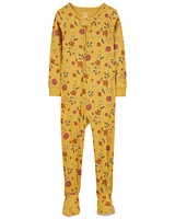 Toddler 1-Piece Floral 100% Snug Fit Cotton Footie Pajamas