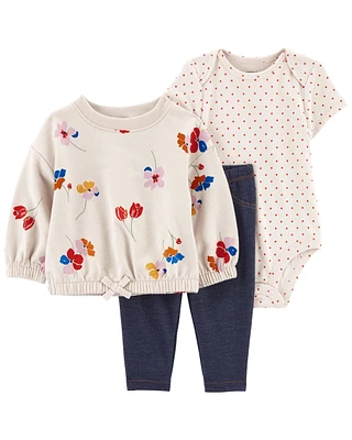 Baby 3-Piece Floral Outfit Set