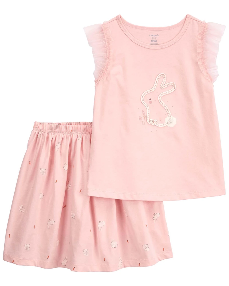 Kid 2-Piece Bunny Top & Skort Set