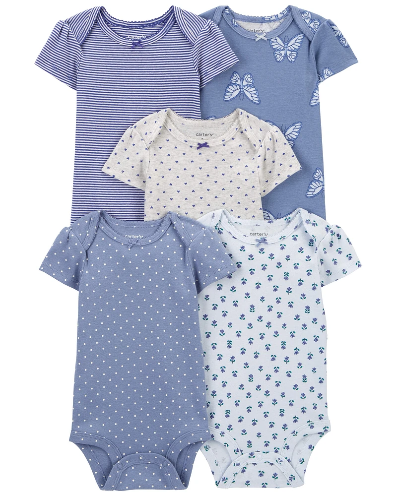 Baby 5-Pack Butterfly Short-Sleeve Bodysuits