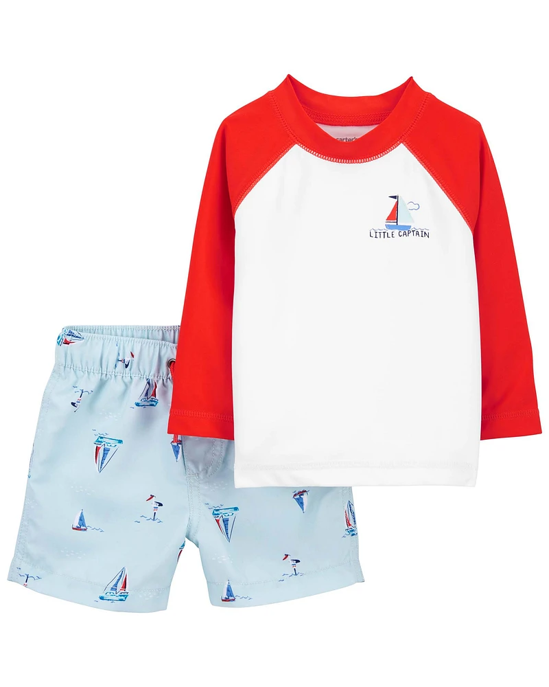 Baby 2-Piece Sailboat Rashguard Set