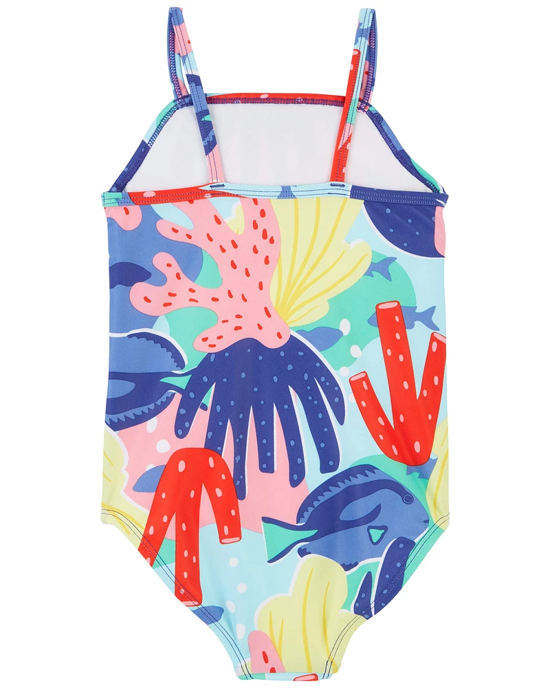 Toddler 1-Piece Coral Swimsuit