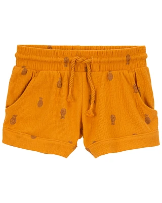 Baby Pineapple Pull-On Knit Gauze Shorts
