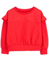 Toddler Eyelet Crew Neck Top