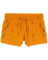 Toddler Pineapple Pull-On Knit Gauze Shorts