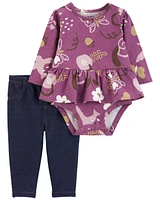 Baby 2-Piece Peplum Bodysuit & Pant Set