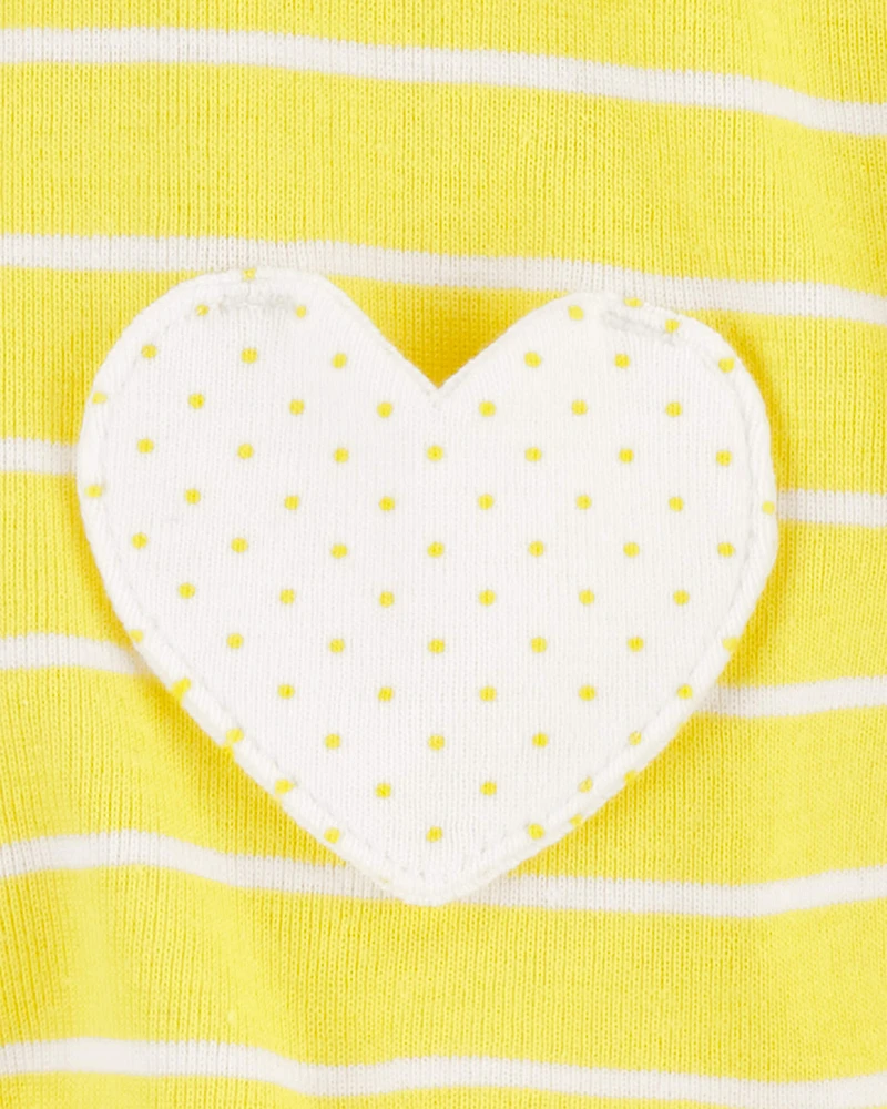Baby Heart Pocket Cotton Romper